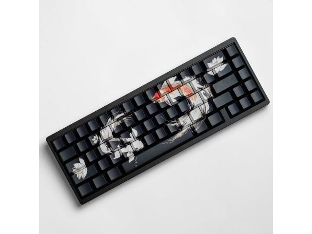 PBT Keycaps Lucky Koi Fish 60 75 100 Percent Shine Through Side Printe Thick Cherry Profile 130 Keys Dye Sub Custom Keycap Set keycaps for...