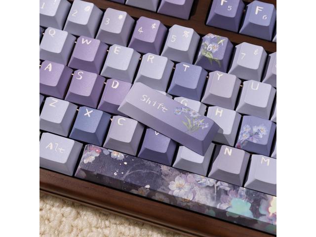 Sumgsn 152 Keys Dye Sub PBT Custom Keycaps Cherry Profile Purple Blossom Keycaps Set Fit for Mechanical Keyboards Alice Keyboard Cherry Mx Switches