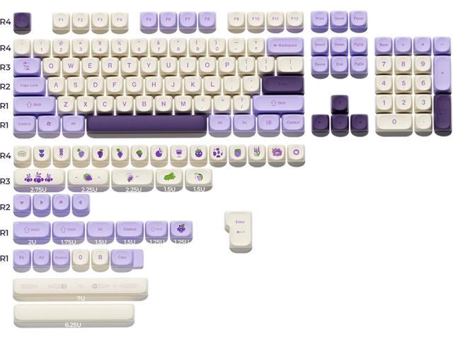 OHY XVX MOA Profile Purple Grape Theme PBT Dye-Sub Keycaps, Custom Keycap Set for Mechanical Keyboards (Compatible with Cherry MX Switches, Purple...