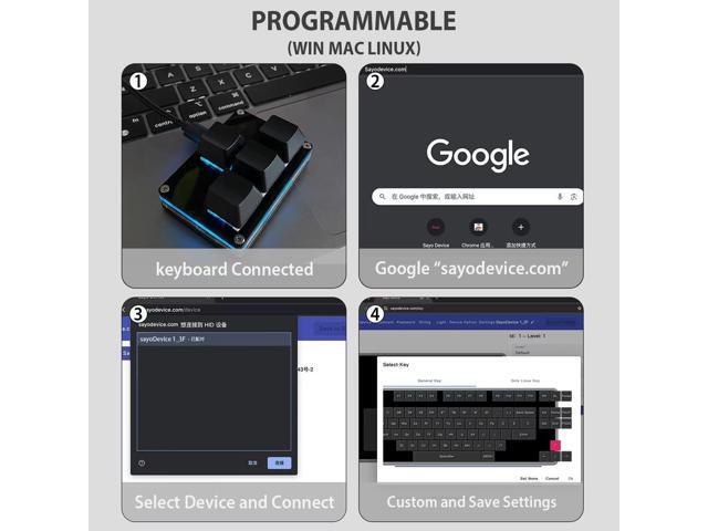 Mini 4-Key Keypad WASD Arrow Key Keycaps Keyboard One-Handed Mechanical Gaming Keypad Programmable USB-C Customized Keyboard for Working or Gaming...