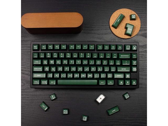 142 Keys PBT Doubleshot SA Keycaps Dark Green Translucent Keycaps Set Fit for 61/64/87/104/108 Cherry Mx Switches ISO ANSI Mechanical Keyboard