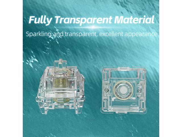 GATERON Magnetic Jade Max Keyboard Switches, Linear Factory Pre-lubed Fully Transparent Gold-Plated Spring Permanent Magnet Freely Setting...