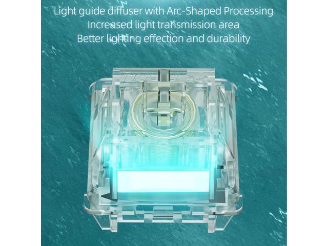 GATERON Magnetic Jade Max Keyboard Switches, Linear Factory Pre-lubed Fully Transparent Gold-Plated Spring Permanent Magnet Freely Setting...