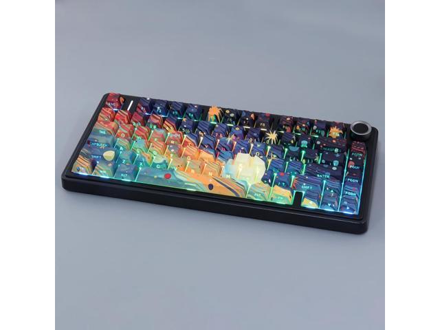 Tsungup Custom Keycaps,131 Keys PBT Starry Sky Side Printed Keycaps,Cherry Profile Key Caps Keyboard Keycap Set for Cherry MX Switches Mechanical...