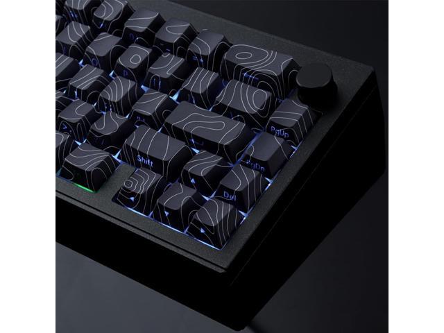 Tsungup Custom Keycaps,PBT Side Printed Keycap Set - Shine Through 135 Keys Contour Line Cool Key caps,Cherry Profile Keyboard Keycaps for Cherry...
