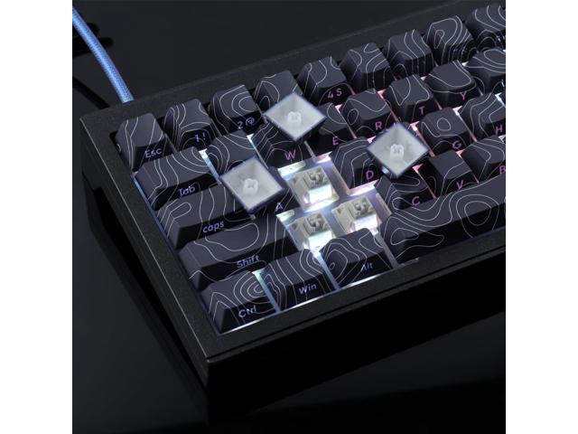 Tsungup Custom Keycaps,PBT Side Printed Keycap Set - Shine Through 135 Keys Contour Line Cool Key caps,Cherry Profile Keyboard Keycaps for Cherry...