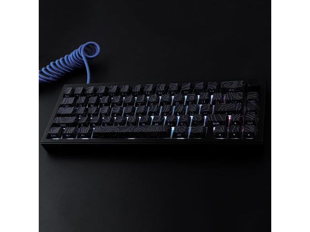 Tsungup Custom Keycaps,PBT Side Printed Keycap Set - Shine Through 135 Keys Contour Line Cool Key caps,Cherry Profile Keyboard Keycaps for Cherry...