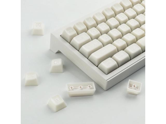 Tsungup PBT Keycaps - White Jade Keycaps 142 Keys Crystal Jelly Translucent Custom Key caps SA Profile Shine Through Keycap Set Keyboard Key caps...
