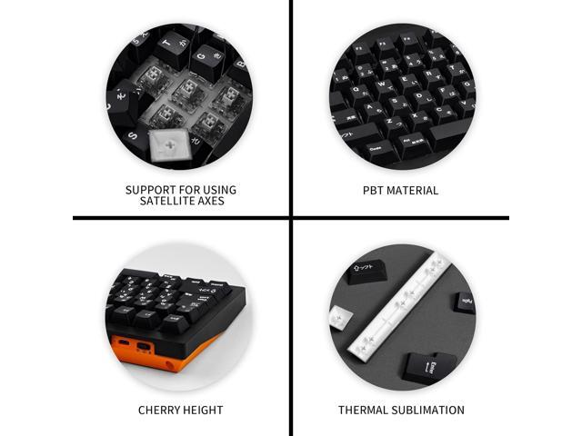 Black Japanese Keycaps 129 Keys, Minimalist Style Cherry Profile Key Caps, PBT Dye Sublimation Customized Keycaps Set Compatible with Cherry MX...