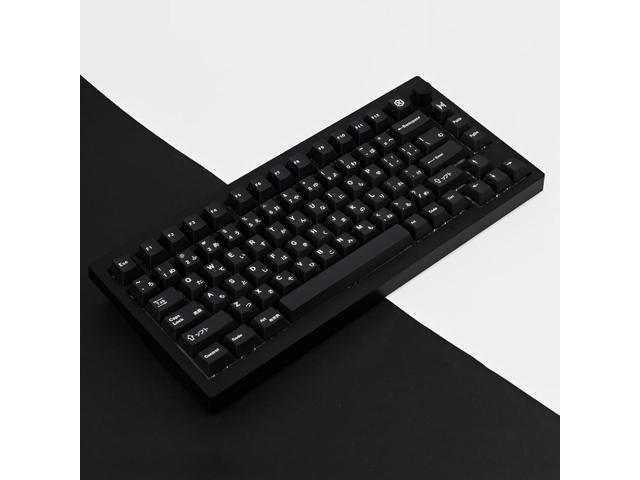 Black Japanese Keycaps 129 Keys, Minimalist Style Cherry Profile Key Caps, PBT Dye Sublimation Customized Keycaps Set Compatible with Cherry MX...