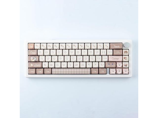 Hyekit PBT Keycaps for Mechanical Keyboard - 144 Keys Cute Cat Keycaps, Dye-Sublimation Cute Keycaps Mao Profile Custom Keycaps for Cherry Gateron...