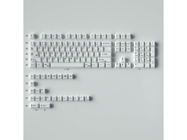 Gliging 135 Keys PBT Keycaps Cherry Profile DYE-Sub White Theme Minimalist Style Suitable for Mechanical Keyboard