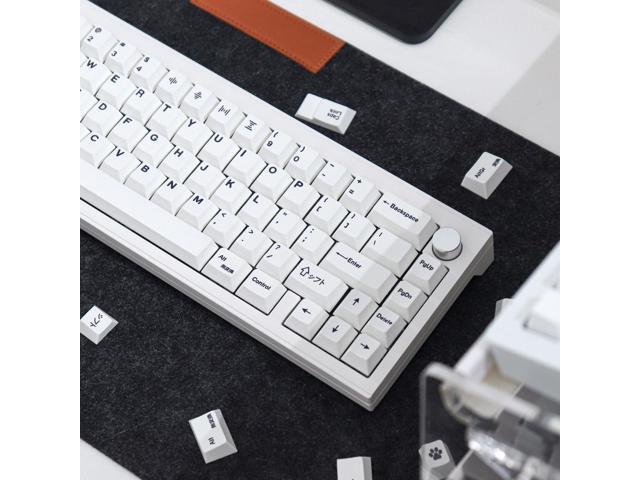 Gliging 135 Keys PBT Keycaps Cherry Profile DYE-Sub White Theme Minimalist Style Suitable for Mechanical Keyboard
