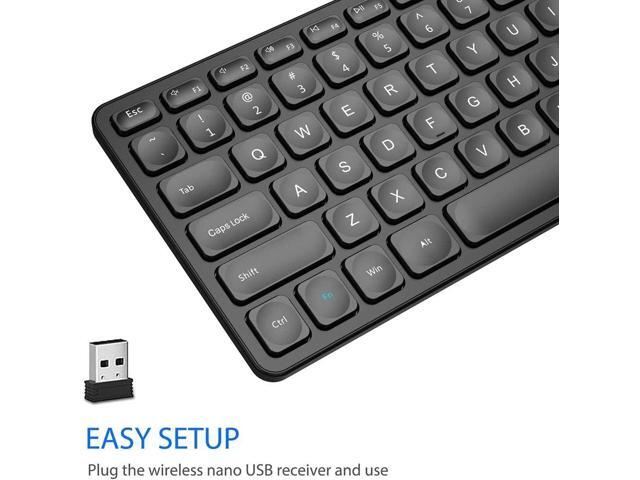 Arteck 2.4G Wireless Keyboard Ultra Slim and Compact Wireless Keyboard with Media Hotkeys for Computer/Desktop/PC/Laptop/Surface/Smart TV and...