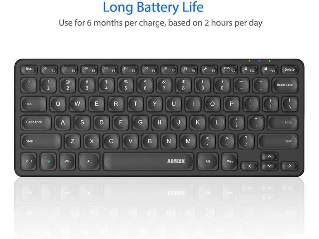 Arteck 2.4G Wireless Keyboard Ultra Slim and Compact Wireless Keyboard with Media Hotkeys for Computer/Desktop/PC/Laptop/Surface/Smart TV and...