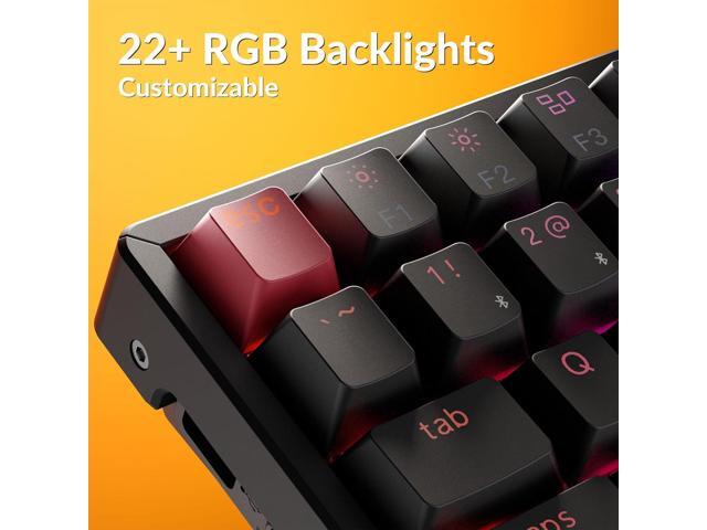 Keychron K2 75% Layout QMK Wireless and Wired Mechanical Keyboard Super Banana Switch, RGB Backlight Aluminum Frame with Shine-Through Double-Shot...