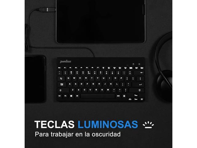 Perixx PERIBOARD-326ES Mini Teclado USB retroiluminado con teclas de Corto recorrido - QWERTY Español