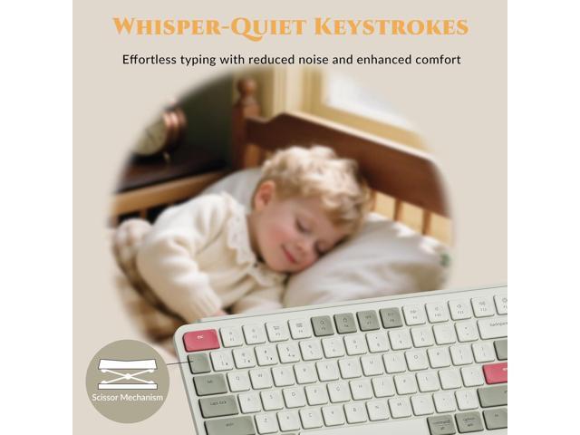 Keychron B6 Pro Ultra-Thin Wireless Keyboard, Full-Size ZMK with Numeric Keypad Quiet Typing, 2.4 GHz/Bluetooth 5.2/Wired Connection Long Battery...