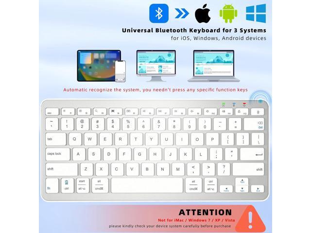 Bluetooth Keyboard, Ultra-Slim Wireless Keyboard for iPad, Rechargeable Ergonomic Computer Keyboard for iOS, Android, Windows PC Tablets Phone,...
