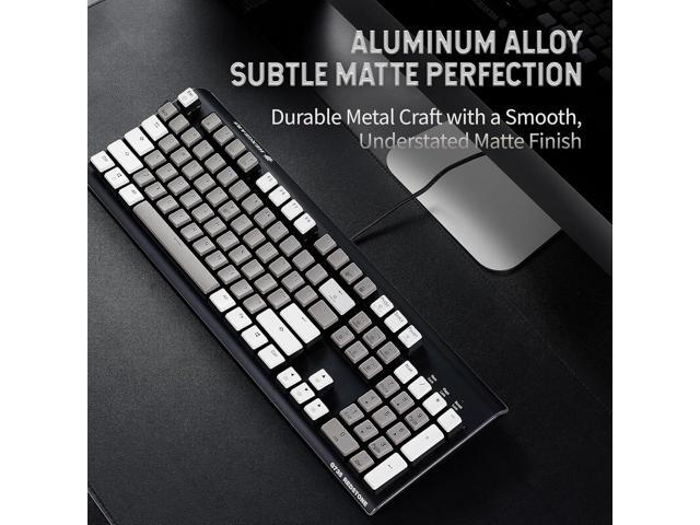 Hexgears GK735 Wired Full Size Mechanical Keyboard, Aluminum Housing Built for Gamers w/Kailh Box White Switch, White Backlit + Surrounded by RGB...