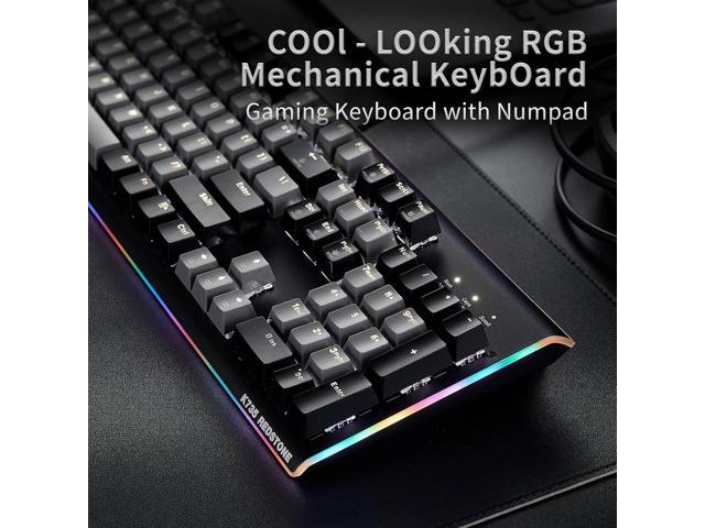 Hexgears GK735 Full-Size Mechanical Gaming Keyboard, Surround Side Light Strip+Backlit Keyboard with Linear Switch, Anti-Ghosting, Double-Shot PBT...