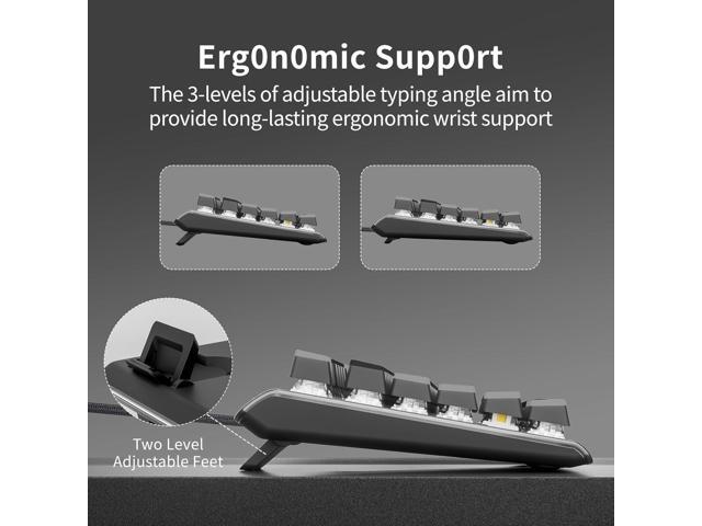 Hexgears GK735 Full-Size Mechanical Gaming Keyboard, Surround Side Light Strip+Backlit Keyboard with Linear Switch, Anti-Ghosting, Double-Shot PBT...