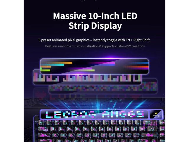 x Aula AMG65 Mechanical Gaming Keyboard with Dual Screen, 65% Wireless Small Custom Keyboard RGB, Bluetooth/2.4G/Wired, Rapid Trigger, Hot...