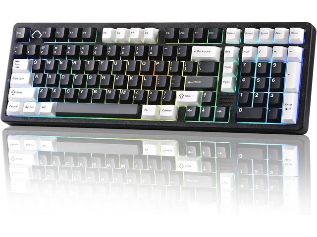 YUNZII AL98 QMK/VIA Wireless Mechanical Gaming Keyboard,Full Aluminum,BT/2.4G/USB-C, Pre-Lubed Hot Swappable Gasket Mount 1800 Layout,RGB Backlit...