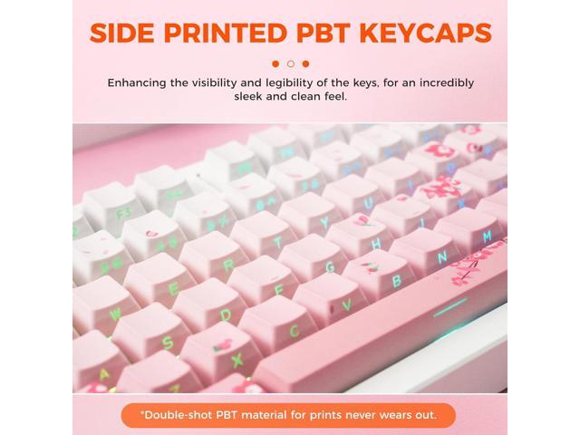 DAREU EK75PRO Sakura Pink Wireless Mechanical Gaming Keyboard,75% Hot Swap Creamy Keyboard with Knob,RGB Backlit,Gasket Custom Structure,Side...