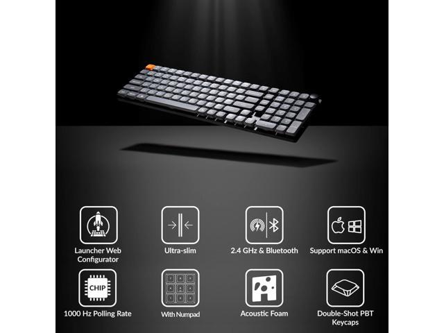 Keychron K17 Max 96% Layout QMK/Launcher Ultra-Slim Wireless/Type-C Wired Mechanical Keyboard with RGB Backlit, Low-Profile Gateron Mechanical...