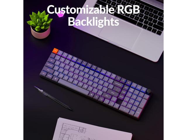 Keychron K17 Max 96% Layout QMK/Launcher Ultra-Slim Wireless/Type-C Wired Mechanical Keyboard with RGB Backlit, Low-Profile Gateron Mechanical...