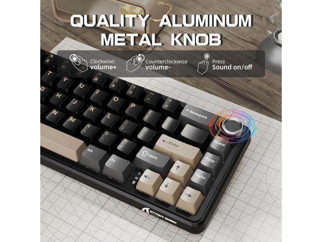 ATTACK SHARK X66 60% Wireless Mechanical Gaming Keyboard with Volume Knob, Gasket Hot Swappable Custom Keyboard, PBT Keycaps, Tri-Mode...