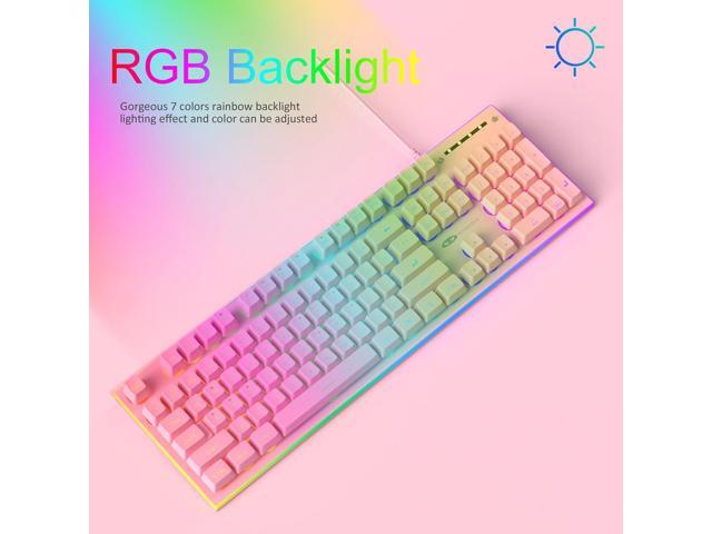 MageGee GT838 Gaming Keyboard and Mouse Combo, 104 Keys RGB Backlit Quiet Wired Keyboards for Laptop PC MAC, with Number Pad, Metal Panel,...