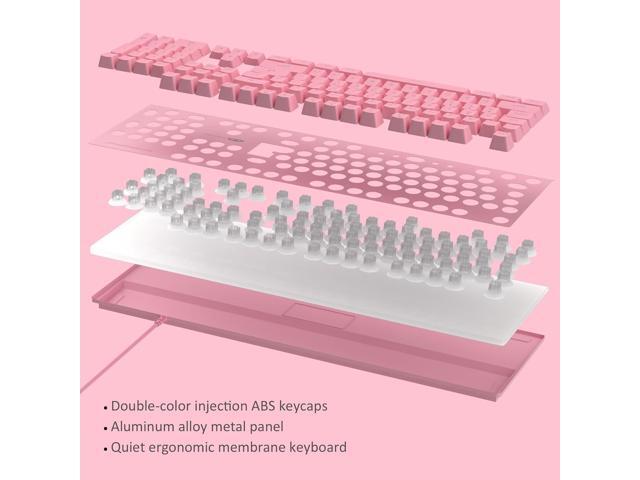 MageGee GT838 Gaming Keyboard and Mouse Combo, 104 Keys RGB Backlit Quiet Wired Keyboards for Laptop PC MAC, with Number Pad, Metal Panel,...
