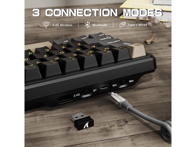 ATTACK SHARK X66 60% Wireless Mechanical Gaming Keyboard with Volume Knob, Gasket Hot Swappable Custom Keyboard, PBT Keycaps, Tri-Mode...
