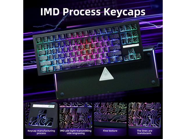 ZORNHER ZH870 Wireless Gaming Mechanical Keyboard,80% Black Custom Creamy Sound Keyboard with Lighted Up Black Topographic Keycaps,Creamy Sounding...