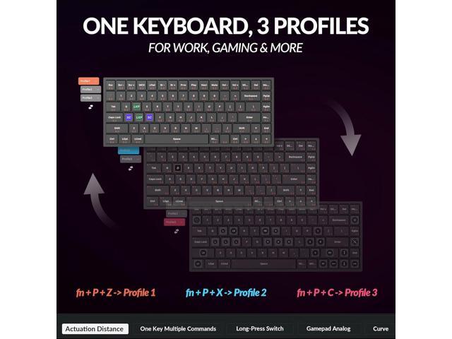 Keychron K2 HE Rapid Trigger Wireless Custom Mechanical Keyboard with Hall Effect Gateron Double-Rail Magnetic Switch, QMK 2.4 GHz Bluetooth 5.2...