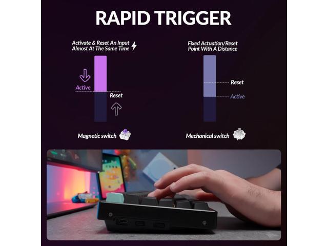 Keychron K2 HE Rapid Trigger Wireless Custom Mechanical Keyboard with Hall Effect Gateron Double-Rail Magnetic Switch, QMK 2.4 GHz Bluetooth 5.2...