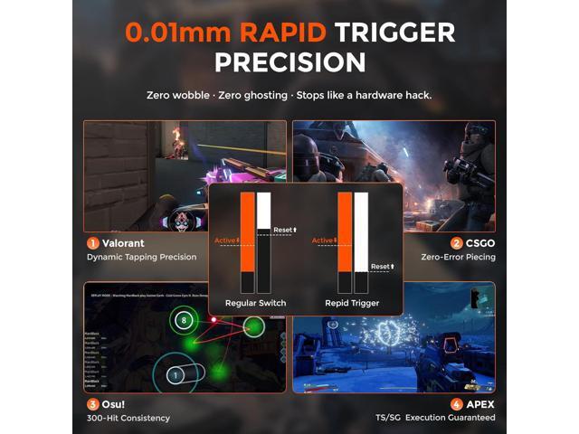 DAREU COOL60 60% Hall Effect Gaming Keyboard with Magnetic Switch, SOCD, 0.01mm Actuation Adjustable Rapid Trigger,8000 Hz Polling, Topographic PBT...