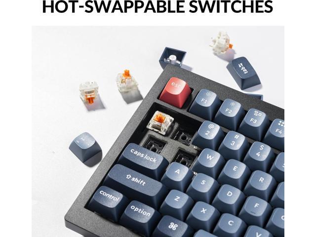 Keychron V6 Max Wireless Custom Mechanical Keyboard, 2.4 GHz Bluetooth 5.1 QMK Full-Size Layout RGB with Hot-swappable Silent Red Switch Compatible...