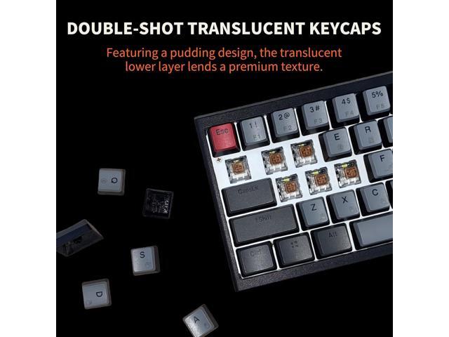 Hexgears X1 Pro Wireless Mechanica Keyboard, Tri-Mode Bluetooth/2.4G/USB-C, Hot-Swappable Tactile Switch Gaming Keyboard, Mini Compact White...