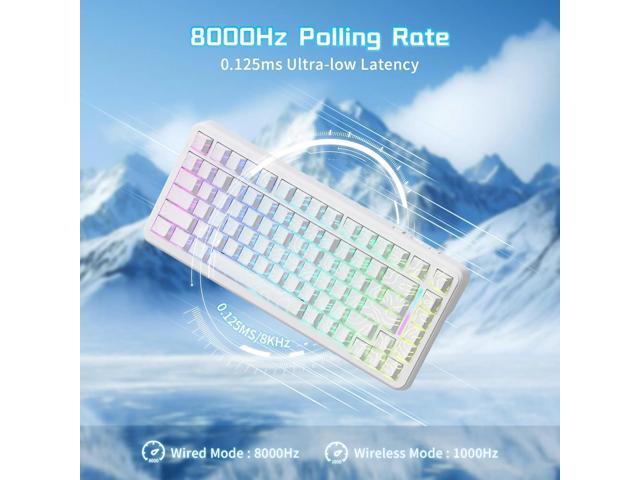 ATTACK SHARK X82 PRO HE Wireless Rapid Trigger RGB Mechanical Gaming Keyboard with Adjustable Actuation,2.4G/Wired/BT,8K Polling Rate,Hall Effect...