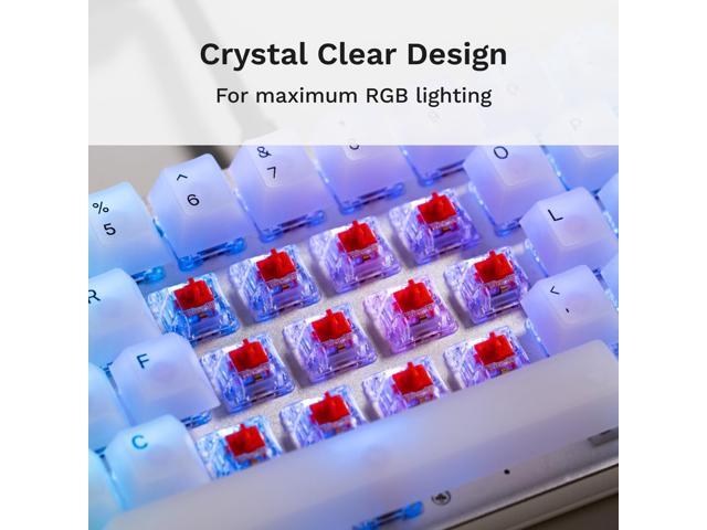 Glorious Fox Linear Mechanical Switches for Mechanical Keyboards: 110 PCS, 3-pin, Transparent for MAX RGB, Pre-Lubed, 45g Force for Gaming and...