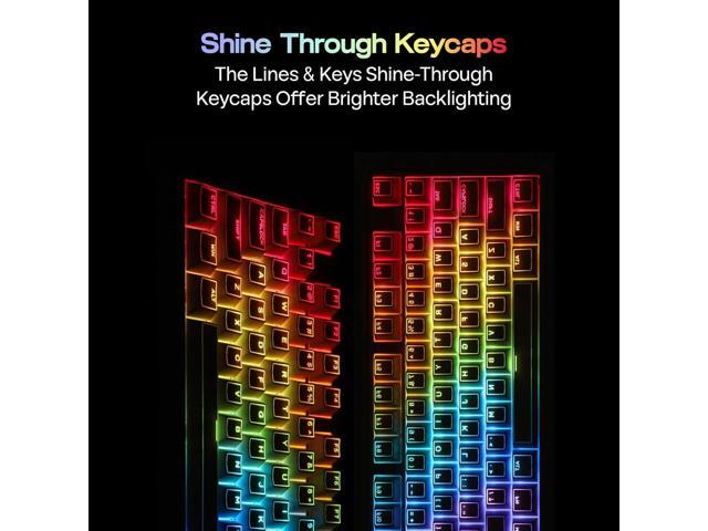 EPOMAKER Glintrix PBT Shine Through Keycaps, Arris & Keys Backlit, Double Shot, Cherry Profile, 60/75/96/Full Size, Custom Keyboard Keycaps Set for...