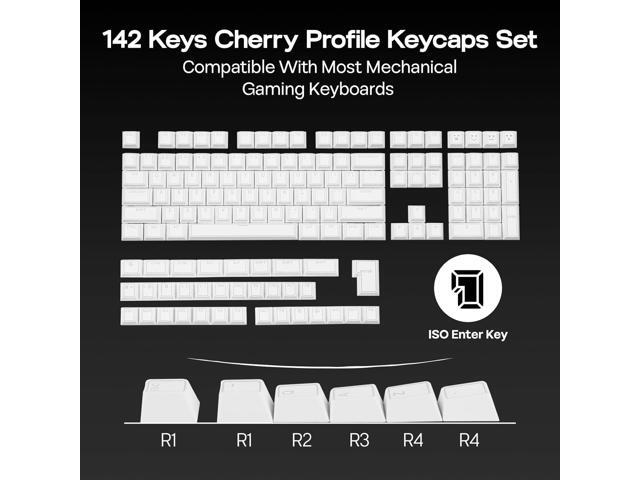 EPOMAKER Glintrix PBT Shine Through Keycaps, Arris & Keys Backlit, Double Shot, Cherry Profile, 60/75/96/Full Size, Custom Keyboard Keycaps Set for...