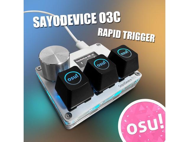 SayoDevice O3C OSU Keyboard Rapid Trigger Hall Switches Magnetic Linear Switches Keyboard with Knob and Screen,Copy Paste,Shotcut,Macro Hotswap...