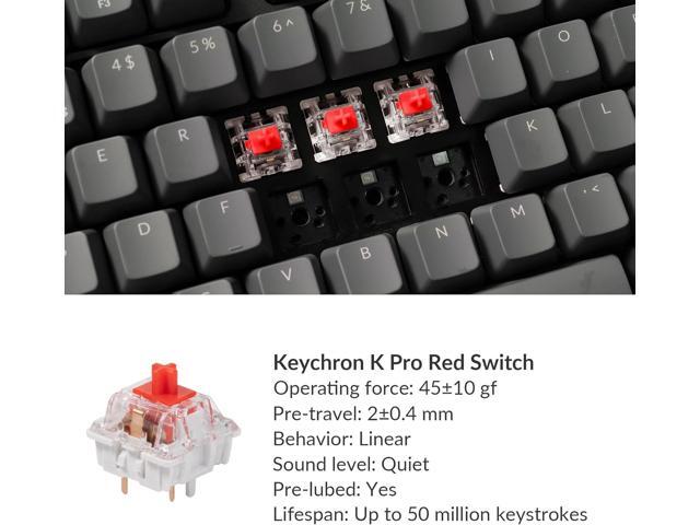 Keychron K10 Full Size Layout White LED Backlit Hot-Swappable Mechanical Keyboard for Mac Windows, Multitasking 104-Key Bluetooth Wireless/USB...