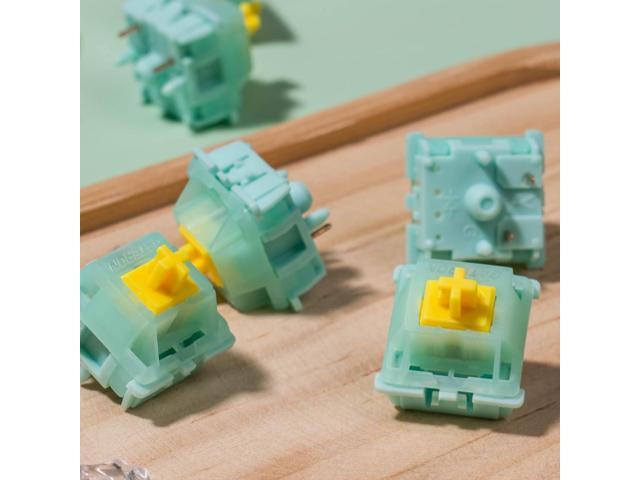 DRAOZA Gateron Goldenrod Yellow Pro Switches,55gf Pre-lubed 5 Pin Linear Keyboard Switches Compatible MX Mechanical Gaming Keyboard72pcs plugin Light