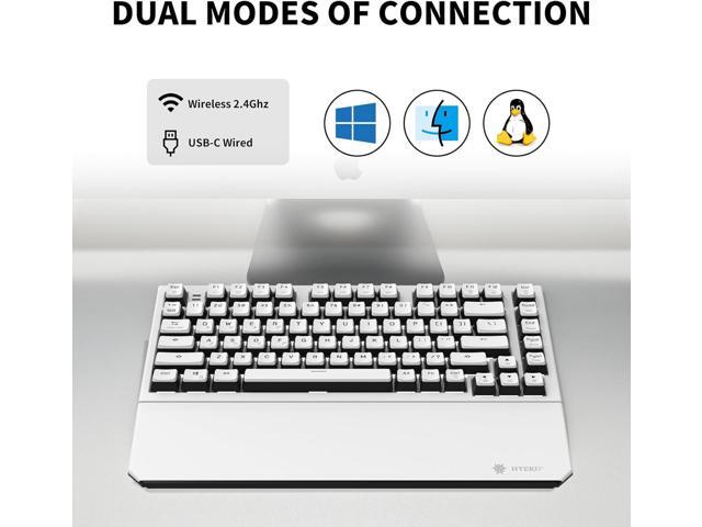 Hexgears X2 TKL Wireless Mechanical Gaming Keyboard with Magnetic Wrist Rest, Dual-Mode 2.4GHz/USB-C Ergonomic Keyboard, Pre-lubed Linear Switches,...