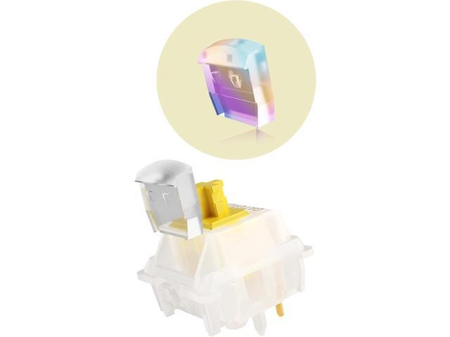 GATERON Milky Yellow Pro V3 Keyboard Switches, Pre-lubed Linear 5 pin for All MX Mechanical Keyboard (90PCS)